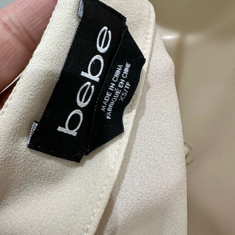 Bebe satin lace strappy snap bottom bodysuit - Picture 2 of 4